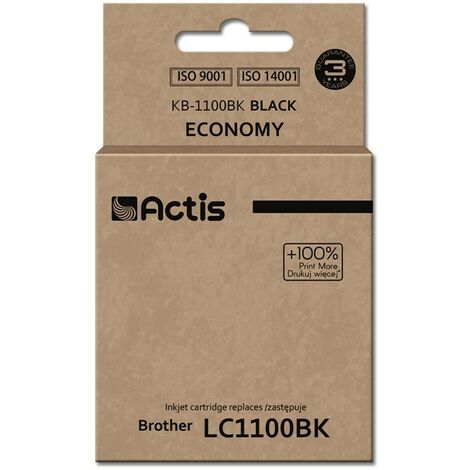 Encre Actis KB-1100Bk (remplace Brother LC1100BK / 980BK Standard 28 ml noire)