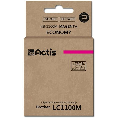 Encre Actis KB-1100M (remplace Brother LC1100M/LC980M Standard 19 ml magenta)