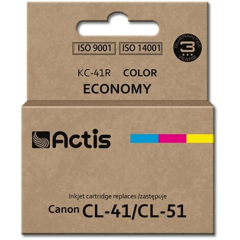 Encre Actis KC-41R (remplace Canon CL-41/CL-51 Standard 18 ml couleur)