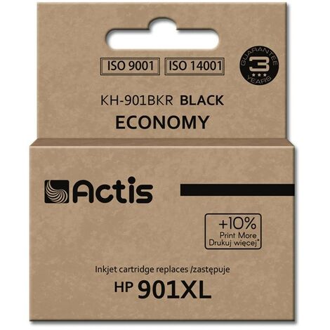 Encre Actis KH-901BKR (remplace HP 901XL CC656AE Standard 20 ml noire)