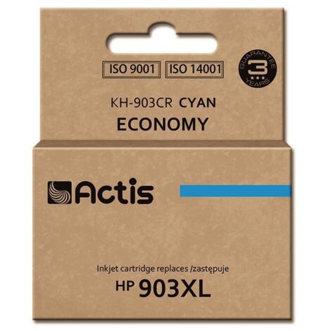 Encre Actis KH-903CR (compatible HP 903XL T6M03AE standard 12 ml cyan) - Nouvelle puce