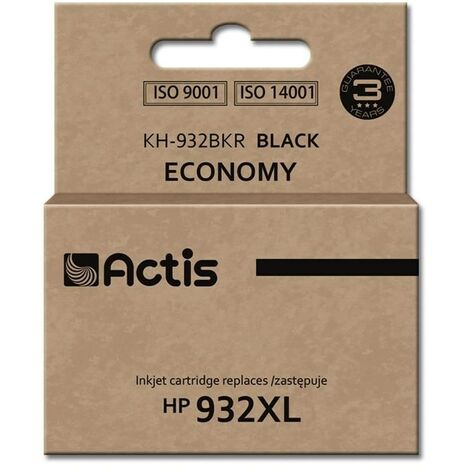Encre Actis KH-932BKR (remplace HP 932XL CN053AE Standard 30 ml noire)