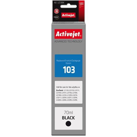 Encre Activejet AE-103Bk (remplace Epson 103 C13T00S14A  Supreme  70 ml  4500 noir)
