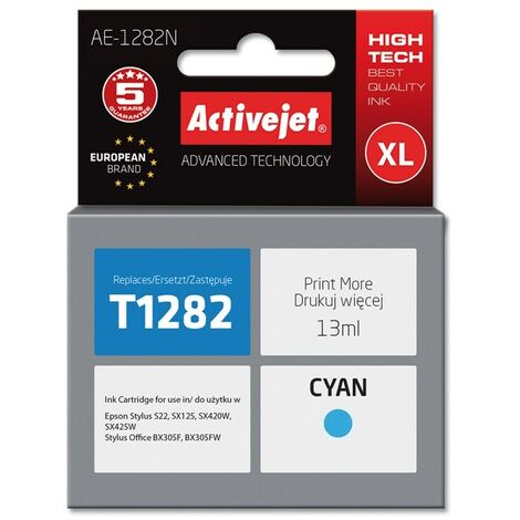 Encre Activejet AE-1282N (remplace Epson T1282 Supreme 13 ml cyan)
