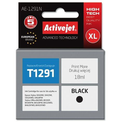 Encre Activejet AE-1291N (remplace Epson T1291  Supreme  18 ml  noire)