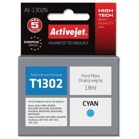 Encre Activejet AE-1302N (remplace Epson T1302  Supreme  18 ml  cyan)