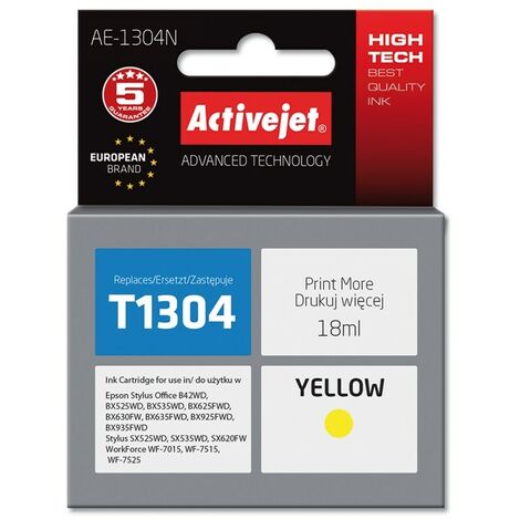 Encre Activejet AE-1304N (remplace Epson T1304 Supreme 18 ml jaune)