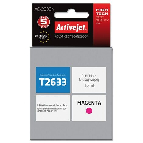 Encre Activejet AE-2633N (remplace Epson 26 T2633 Supreme 12 ml magenta)