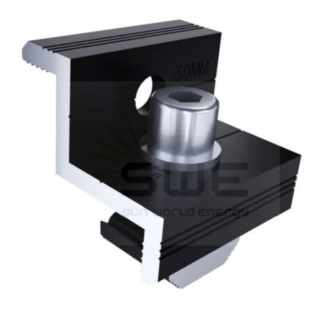 End Clamp 30/35 mm Negro para Mini Rail XS  Negro   IluminaShop