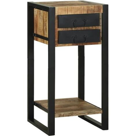 End Table Brown 40 x 40 x 80 cm Solid rough mango wood vidaXL