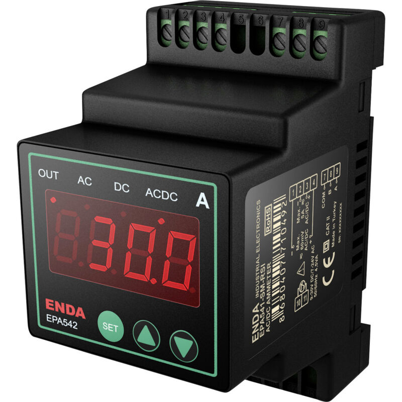 Enda AC/DC-Amperemeter ENDA EPA542-LV-R-RSI Digitales Hutschienenmessgerät