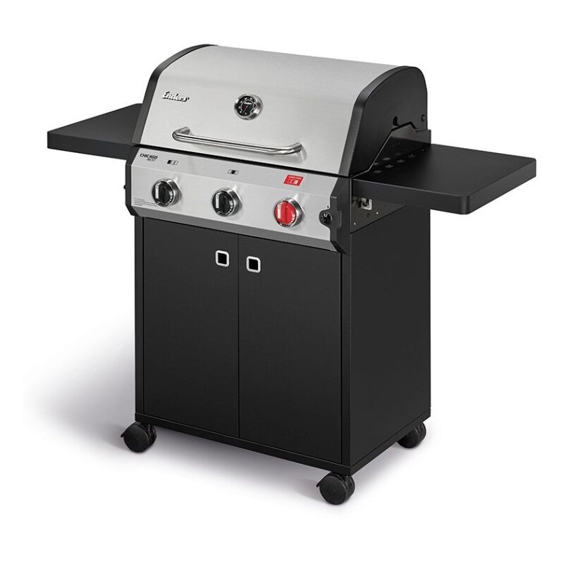 ENDERS Barbecue Chicago Next 3R Turbo - - 3 br&ucirc;leurs dont 1 Turbo Zone - Grille Switch Grid, 60x42 cm - Tablettes - 10,6 kW