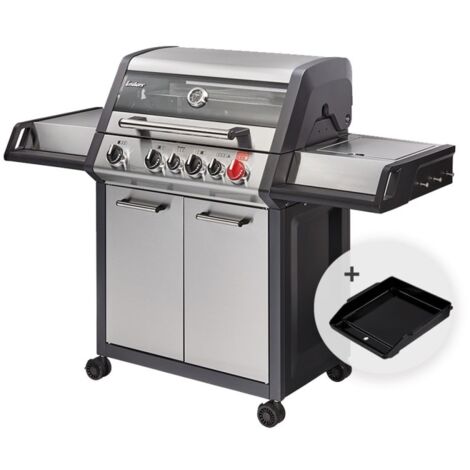 ENDERS - Barbecue Monroe Pro 4 SIK Turbo - 4 brûleurs dont 1 Turbo Zone - 1 brûleur arrière infrarouge - 1 brûleur latéral - Simple Clean - Switch Grid + Plaque plancha offerte