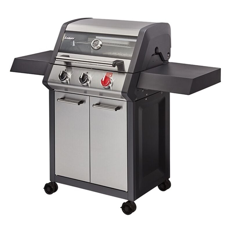 Enders - Barbecue Monroe Pro X3S Turbo - 3 brûleurs dont 1 Turbo Zone - 2 tablettes - Couvercle avec fenêtre - Simple Clean - Jusqu'à 10 convives