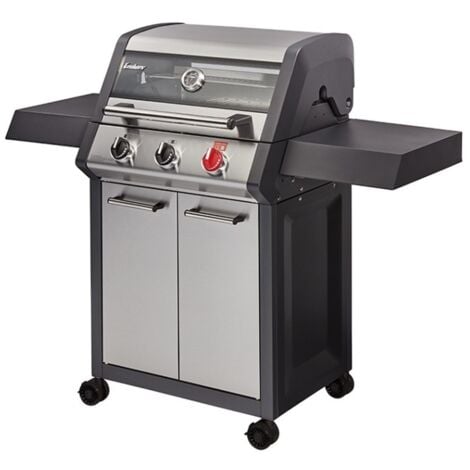 ENDERS - Barbecue Monroe Pro X3S Turbo - 3 brûleurs dont 1 Turbo Zone - 2 tablettes - Couvercle avec fenêtre - Simple Clean - Jusqu'à 10 convives - 11,2 kW