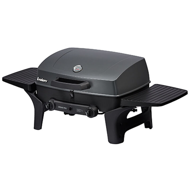 Enders - Barbecue Urban Pro - 2 brûleurs inox - Surface de cuisson 48 x 32 cm - Tablettes rabattables - Jusqu'à 6 convives - 4,4 kW - Noir