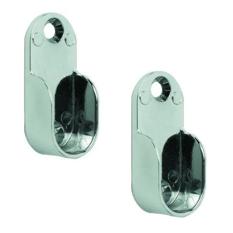 Endhalter für ovales Garderobenrohr, 30x15mm, verchromt, 2 Stück