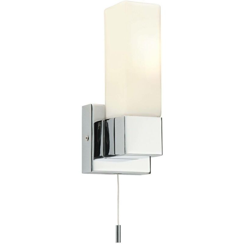 Endon Lighting - Endon - 1 Light Bathroom Wall Light Chrome IP44 with Opal Glass, E14