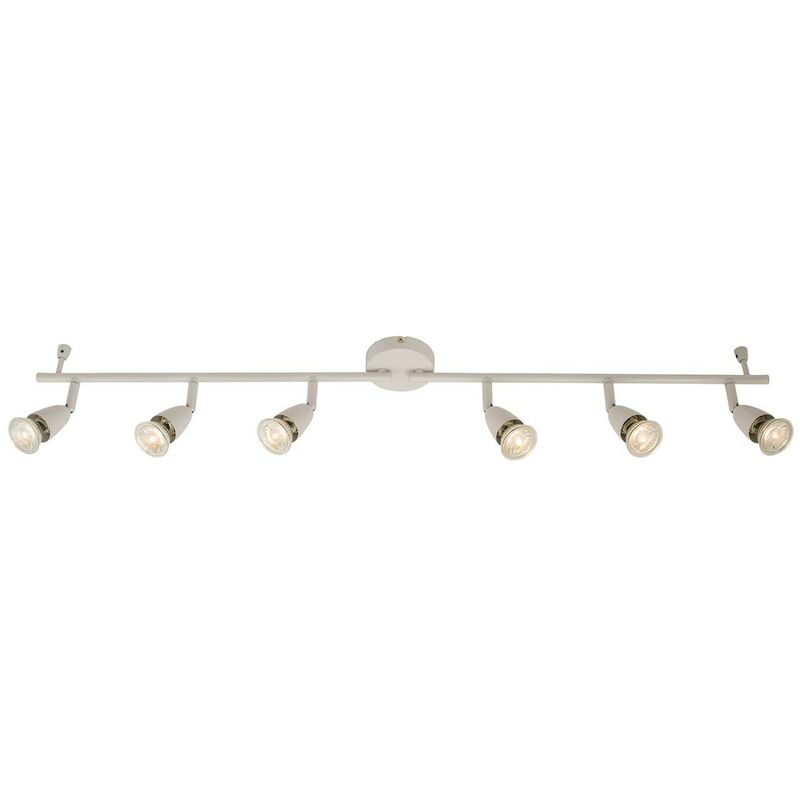 Adjustable 6 Light Spotlight Gloss White, GU10 - Endon