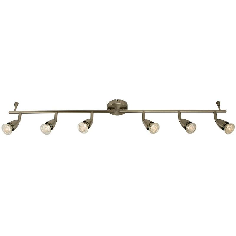 Adjustable 6 Light Spotlight Satin Nickel, GU10 - Endon