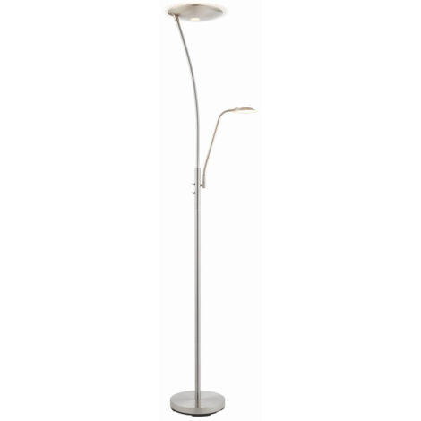 Endon Alassio - Lampada da terra a LED 1 luce cromo satinato e plastica satinata