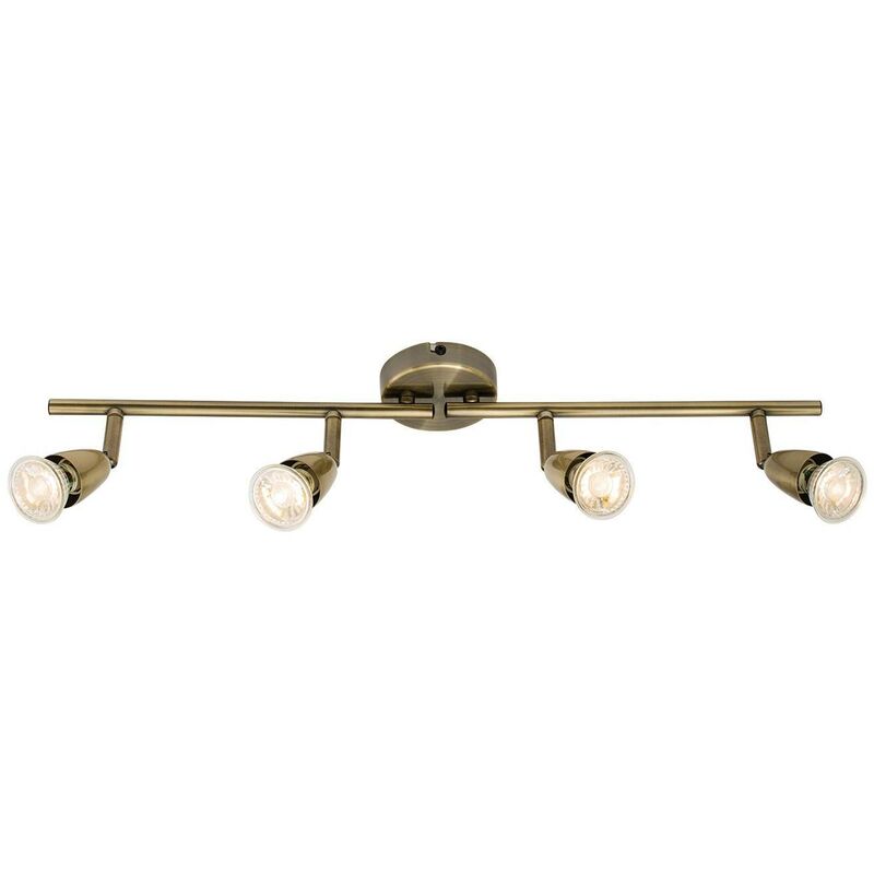 Endon Lighting - Endon Amalfi - Adjustable 4 Light Spotlight Antique Brass, GU10