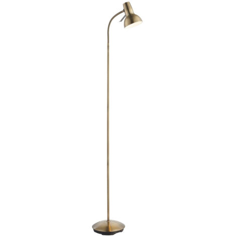 Endon Amalfi - Lampada da terra a LED 1 luce in ottone antico, vernice bianca lucida, GU10