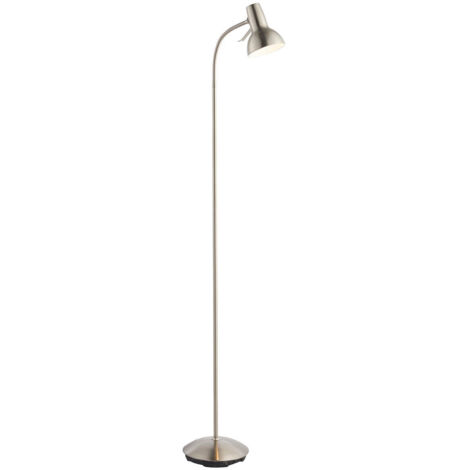 Endon Amalfi - Lampada da terra a LED 1 luce Nickel satinato, vernice bianca lucida, GU10