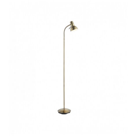 Endon Amalfi - Lampadaire LED 1 Lumière Laiton Antique, Peinture Blanc Brillant, GU10