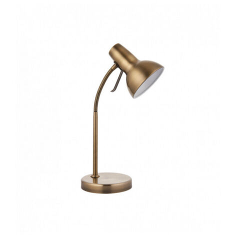 Endon Amalfi - Lampe de table LED à 1 lumière, laiton antique, peinture blanche brillante, GU10