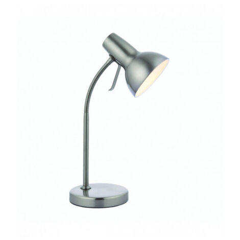 Endon Amalfi - Lampe de table LED à 1 lumière, nickel satiné, peinture blanche lustrée, GU10