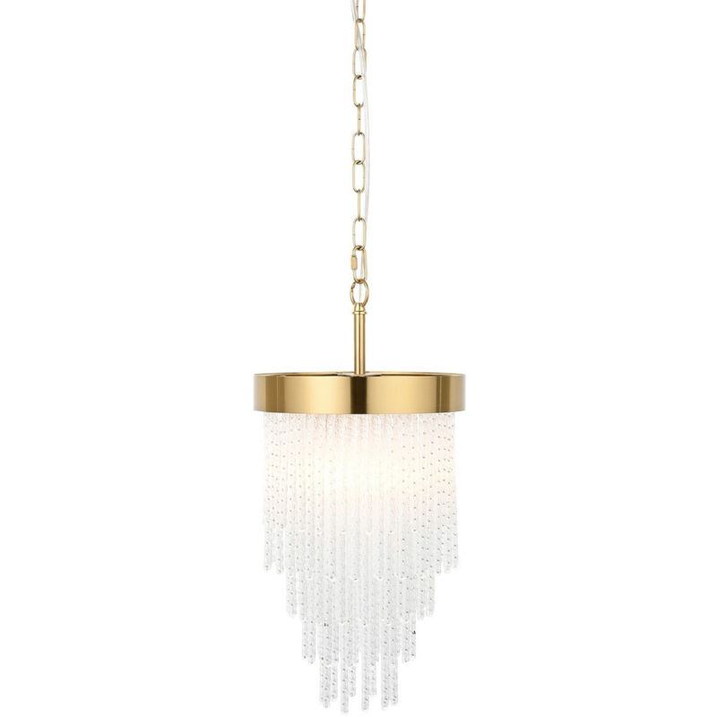 Endon Anistoria Suspension en laiton vieilli brossé et verre transparent E27 Endon Anistoria Suspension en laiton vieilli brossé et verre transparent E27