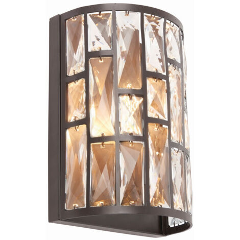 Endon - Applique da interno 1 Luce Bronzo Scuro con Cristallo, E14