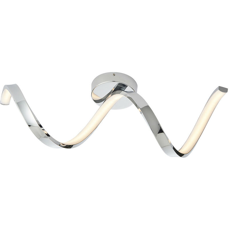 Endon Astral Modern Integrated LED Bathroom Semi Flush Light Chrome, Warm White, IP44
