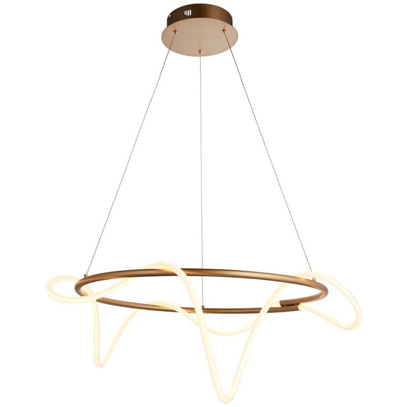 

Endon Attalea Diseño moderno estilo anillo LED colgante ligero tubo de silcon flexible acabado en oro satinado