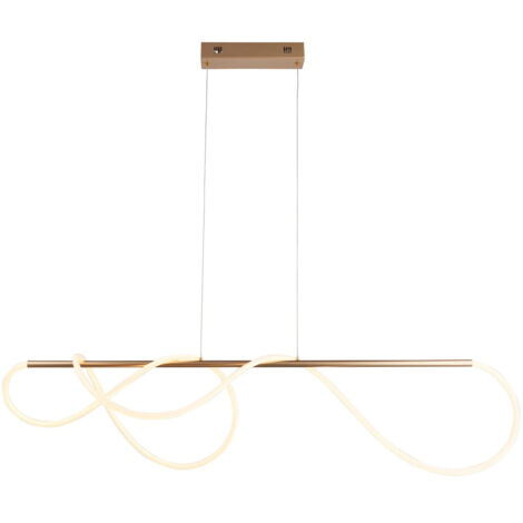Endon Attalea Lampada a sospensione a LED in stile moderno, design moderno, tubo flessibile in silicone, finitura oro satinato