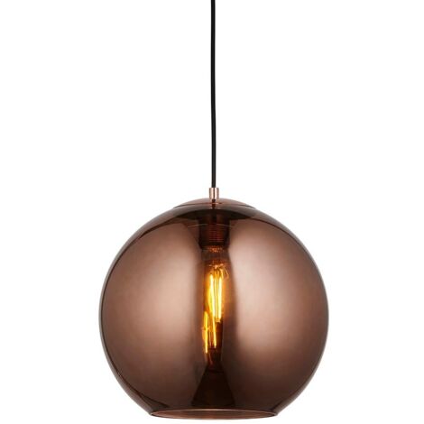 Endon Boli Lampadario a soffitto a cupola in vetro specchiato color rame