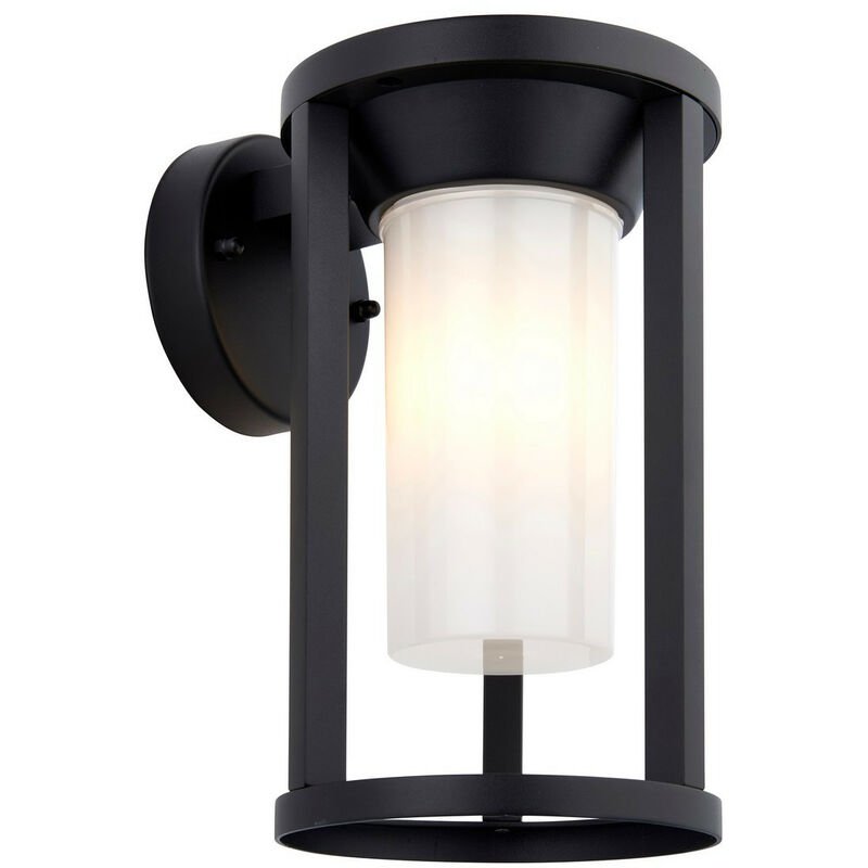 

Endon Braden Lámpara de pared exterior moderna con textura negra, IP44