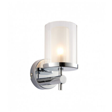 Endon Britton - Applique murale de salle de bain à 1 ampoule Chrome IP44 avec verre ondulé transparent, G9