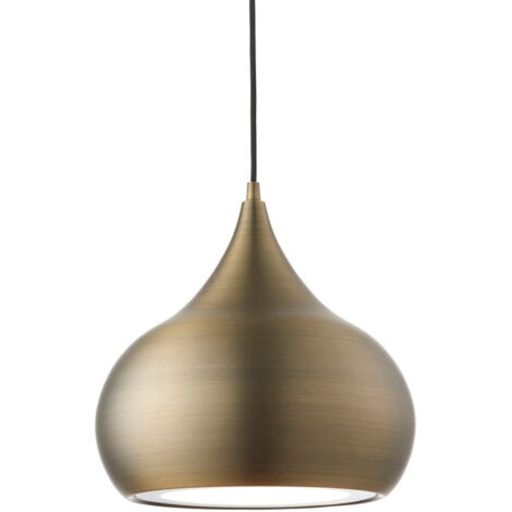 Endon Brosnan - Sospensione a soffitto a 1 luce a cupola in ottone antico opaco