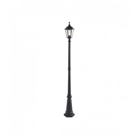 Endon Burford - Lampadaire extérieur à 1 lumière, peinture noire mate, verre IP44, E27