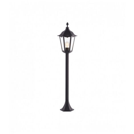 Endon Burford - Lampadaire extérieur à 1 lumière, peinture noire mate, verre IP44, E27