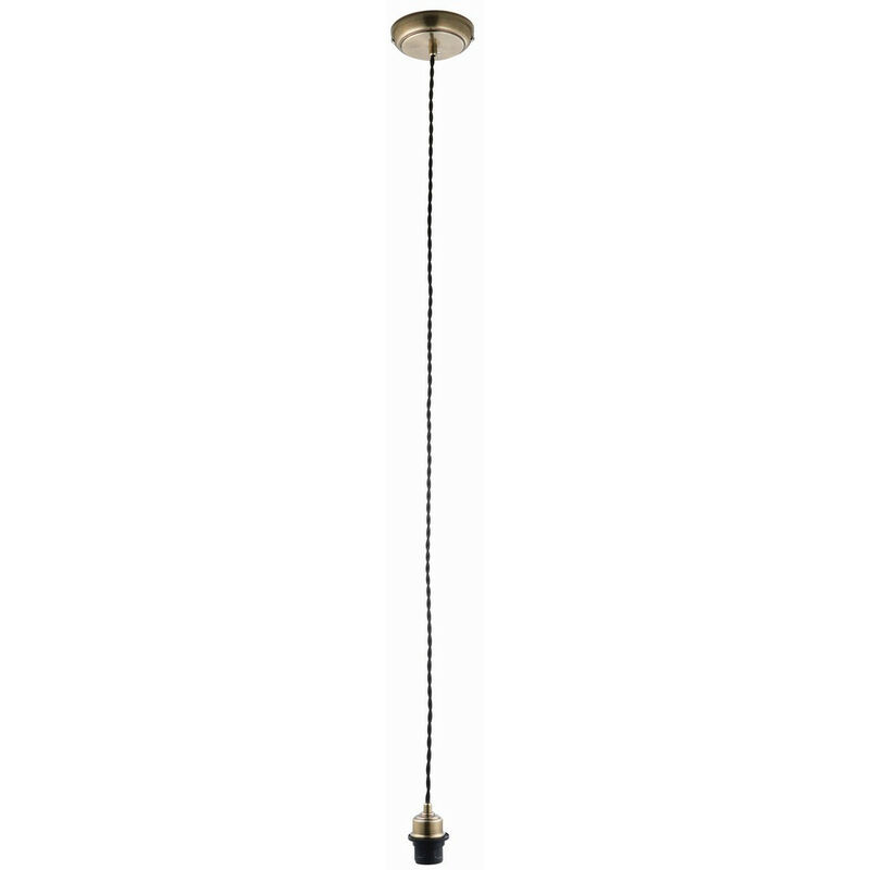 Image of Endon - Cable Set - Lampada a sospensione a soffitto in ottone antico, attacco E27