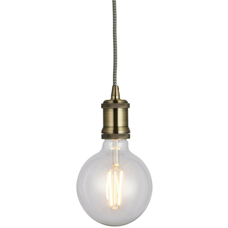 

Endon Cambourne - 1 lámpara colgante con placa de latón antiguo, E27