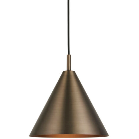 Endon Cape Plafonnier suspendu en forme de dôme, plaque en bronze antique brossé, 1 x E27