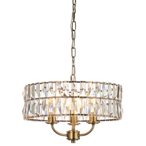 Endon Clifton Lampada a sospensione da soffitto a 3 bracci multipli in ottone anticato
