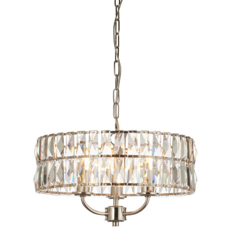 Endon Clifton Plafonnier suspendu à 3 bras multiples, nickel brillant