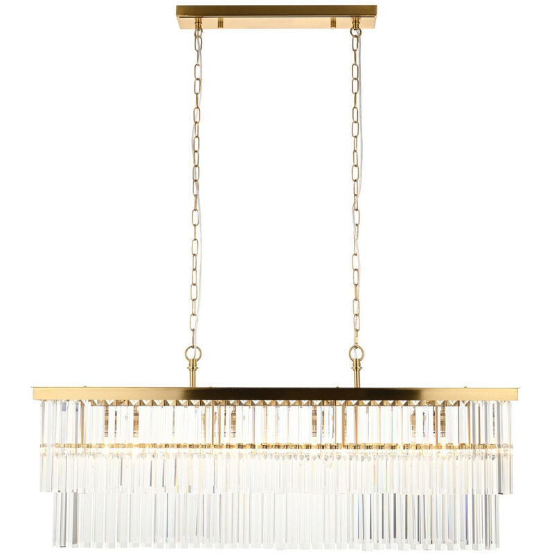 Endon Conaston Plafonnier suspendu de bar en laiton vieilli brossé et verre transparent 4x E14 Endon Conaston Plafonnier suspendu de bar en laiton vieilli brossé et verre transparent 4x E14