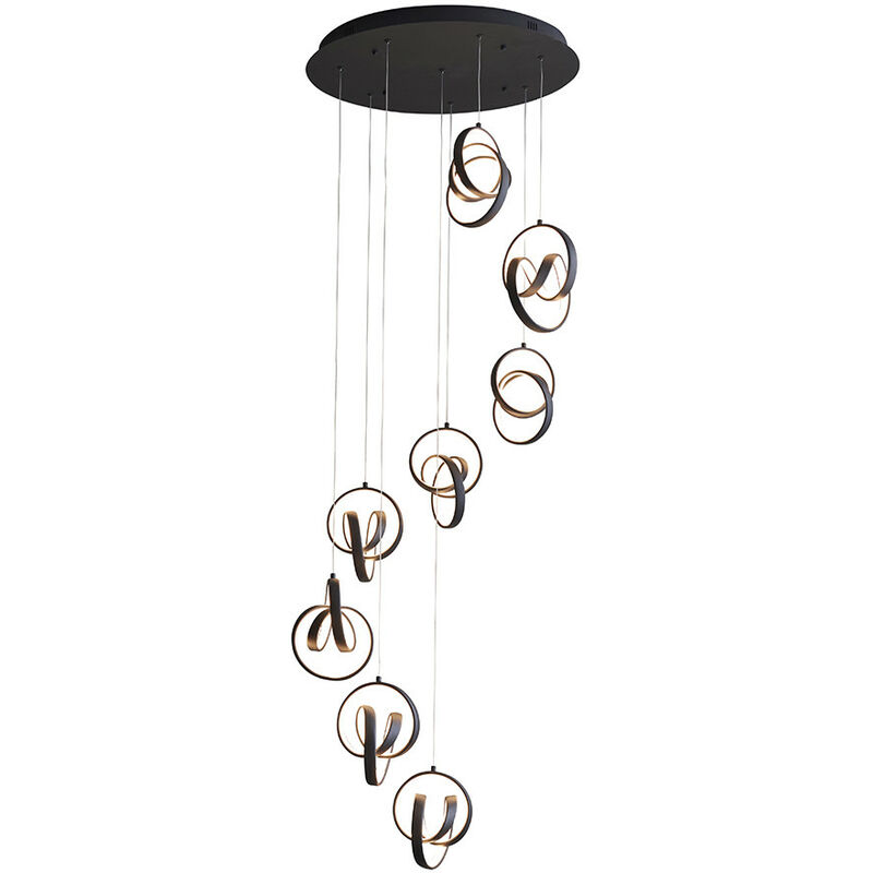 Endon Lighting - Endon Cosma Modern Designer Integrated LED Cluster Drop Pendant Textured Black Finish