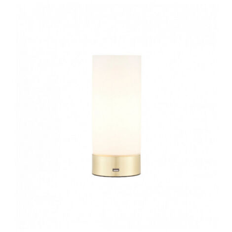 Endon Dara - 1 Lampe de Table Lumineuse Laiton Brossé, Verre Duplex Opale Mat, E14